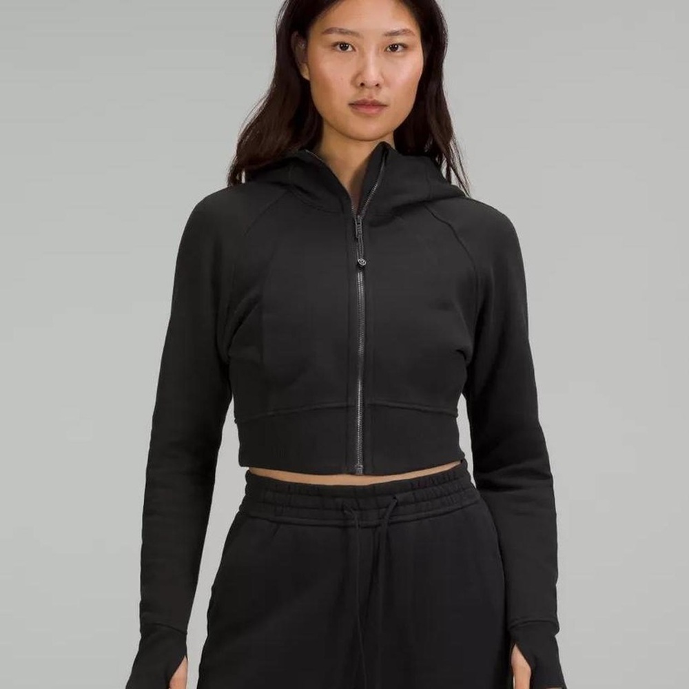 Lululemon women Scuba Full-Zip Cropped Hoodie black